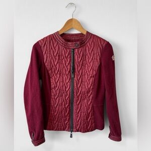 MAROON AUTHENTIC MONCLER MAGLIA COLLO ALLA COREANA SWEATER WOMENS SZ XS